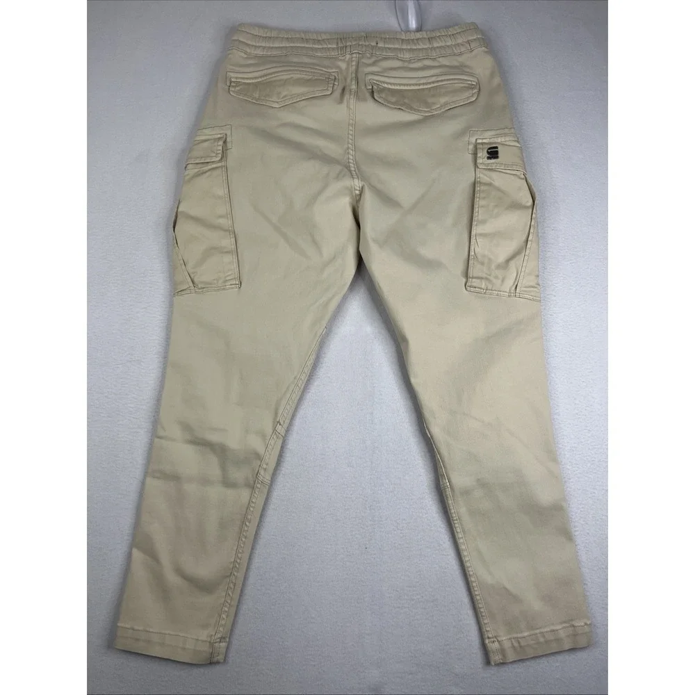 G Star Raw Pants Men 31X28 Beige Rovic Slim Trainer Cargo Joggers - Picture 2 of 5